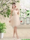 Perfect Short Strapless Champagne Junior Dresses with Belt