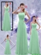 Perfect Zipper up Ruched Prom Dresses in Apple Green