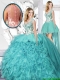 Popular Straps Detachable Quinceanera Dresses with Appliques and Ruffles