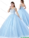 2016 Spring Popular Zipper Up Quinceanera Dresses in Light Blue