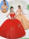 2016 Spring Sweetheart Quinceanera Gowns with Beading and Appliques