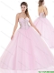 Beautiful Sweetheart Pink Quinceanera Gowns with Beading