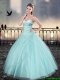 Elegant Aqua Blue Sweetheart Quinceanera Dresses with Beading
