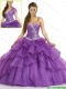 Elegant Purple Sweet 16 Dresses with Beading and Ruffles