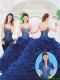 Luxurious Royal Blue Sweetheart Quinceanera Gowns with Brush Train