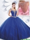 New Style Scoop Beading Quinceanera Dresses with Side Zipper