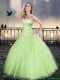 Perfect Ball Gown Beading Sweet 16 Dresses in Yellow Green