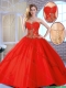 2016 Fall Cheap Appliques Sweetheart Quinceanera Gowns in Red