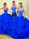 2016 Luxurious Floor Length Detachable Quinceanera Dresses with Pick Ups