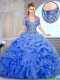 Best Selling Beading and Ruffles New Style Quinceanera Dresses in Blue
