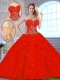 New Arrivals Red Sweetheart Quinceanera Gowns with Beading