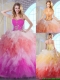 Popular Multi Color Quinceanera Gowns with Appliques and Ruffles