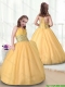 2015 Fall Beautiful Ball Gown Halter Top LMini Quinceanera Dresses in Gold