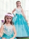 Adorable Appliques Scoop Mini Quinceanera Dresses in Multi Color