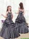 Adorable Beading and Pick Ups Little Girl Pageant Dresses in Grey