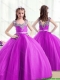 Popular Beading Mini Quinceanera Gowns in Fuchsia for 2016