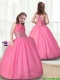 Popular Rose Pink Halter Top Mini Quinceanera Dresses for 2016