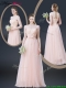 2016 Lovely Empire Bateau Prom Dresses with Appliques and Bowkno