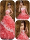 2016 Best Waltermelon Quinceanera Gowns with Appliques and Ruffles
