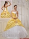 2016 Elegant Yellow Ball Gown Strapless Quinceanera Dresses