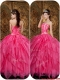 Beautiful Appliques and Ruffles Hot Pink Sweet 16 Dresses