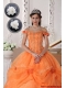 Beautiful Off The Shoulder Quinceanera Dresses in Orange