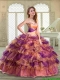 New Arrivals Floor Length Quinceanera Gowns with Beading and Ruffled Layers