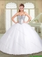 Simple Sweetheart Paillette Quinceanera Dresses in White