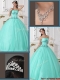 Perfect Beading Sweetheart Quinceanera Gowns in Green