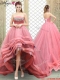 Popular Strapless High Low Beading Prom Dresses