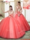 Spring Straps Quinceanera Dresses with Appliques and Hand Made Flowers