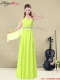 Lovely One Shoulder Belt Prom Dresses in Yellow Green