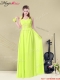 New Arrivals Empire Straps Belt Prom Dresses in Yellow Green