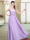 Pretty Scoop Bowknot Lavender Prom Dresses for Fall