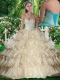 2016 Hot Sale Sweetheart Beading and Ruffled Layers Quinceanera Dresses