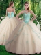 Hot Sale A Line Appliques Sweet 16 Dresses in Champagne