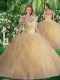 Luxurious Sweetheart Champagne Quinceanera Dresses with Beading