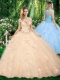 New Arrivals Straps Beading Champagne Sweet 16 Dresses