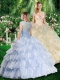 Romantic Ball Gown Quinceanera Gowns with Beading and Ruffled Layers