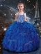 Hot Sale Ball Gown Straps Beading Adorable Little Girl Pageant Dress in Blue
