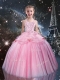 Sweet Ball Gown Straps Pink Beading Adorable Little Girl Pageant Dresses