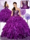 Fashionable Ball Gown Sweet 16 Dresses with Ruffles and Sequins