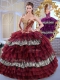 Fashionable Sweetheart Ball Gown Ruffled Layers and Zebra Sweet 16 Dresses