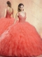 New Arrivals V Neck Sweet 16 Dresses with Ruffles and Appliques
