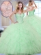 New Style Ball Gown Apple Green Sweet 16 Dresses with Beading and Ruffles