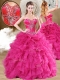 New Style Ball Gown Fuchsia Sweet 16 Dresses with Ruffles