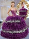 Pretty Sweetheart Ball Gown Sweet 16 Dresses with Ruffled Layers and Zebra