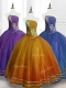 Beautiful Ball Gown Strapless Organza Quinceanera Dresses with Beading