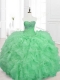 Beautiful Beading and Ruffles Sweetheart Quinceanera Dresses in Green