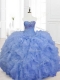 Beautiful Blue Sweet 16 Dresses with Beading and Ruffles